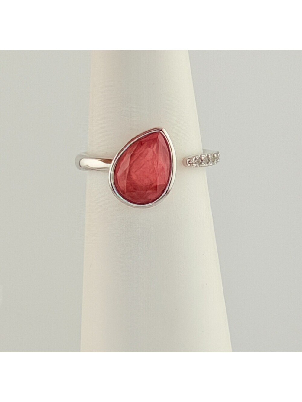 Bomb Party Ring Sz 6 "Pearly There, Untouched" Rose Quartz + Quartz on Rhodium